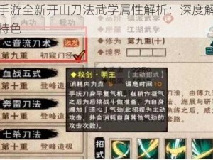 逍遥吟手游全新开山刀法武学属性解析：深度解读刀法威力与特色