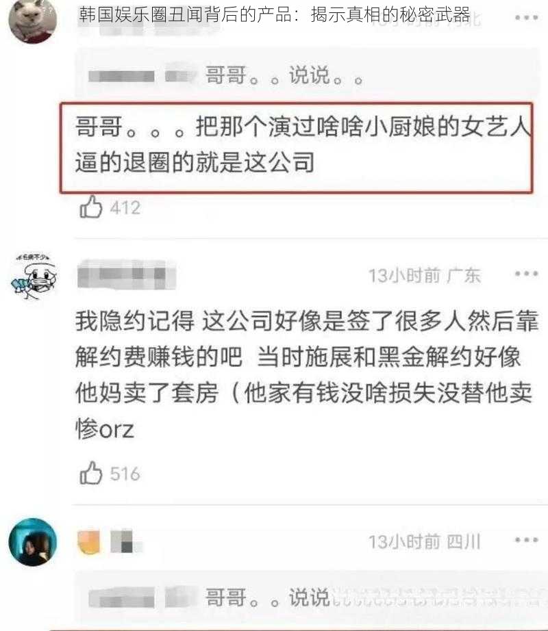 韩国娱乐圈丑闻背后的产品：揭示真相的秘密武器