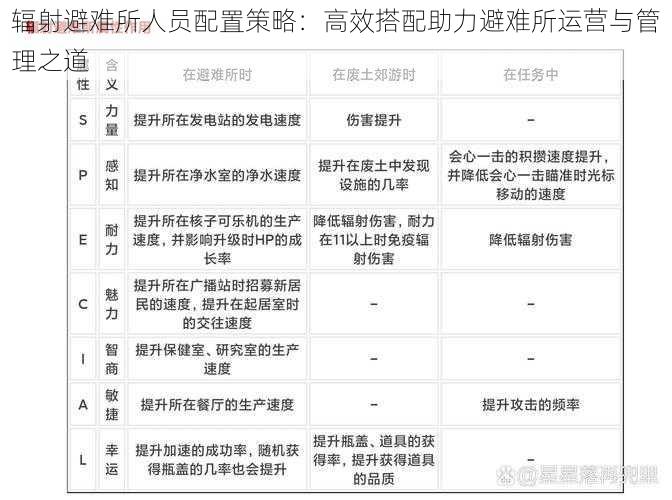 辐射避难所人员配置策略：高效搭配助力避难所运营与管理之道