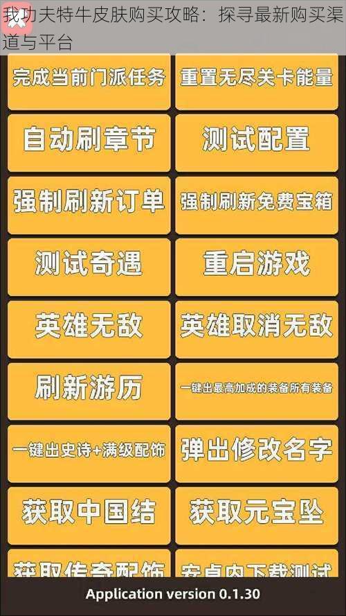 我功夫特牛皮肤购买攻略：探寻最新购买渠道与平台