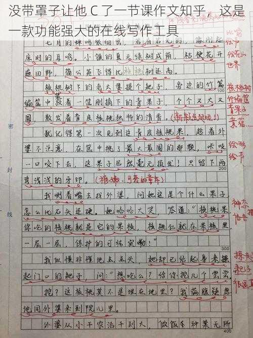 没带罩子让他 C 了一节课作文知乎，这是一款功能强大的在线写作工具