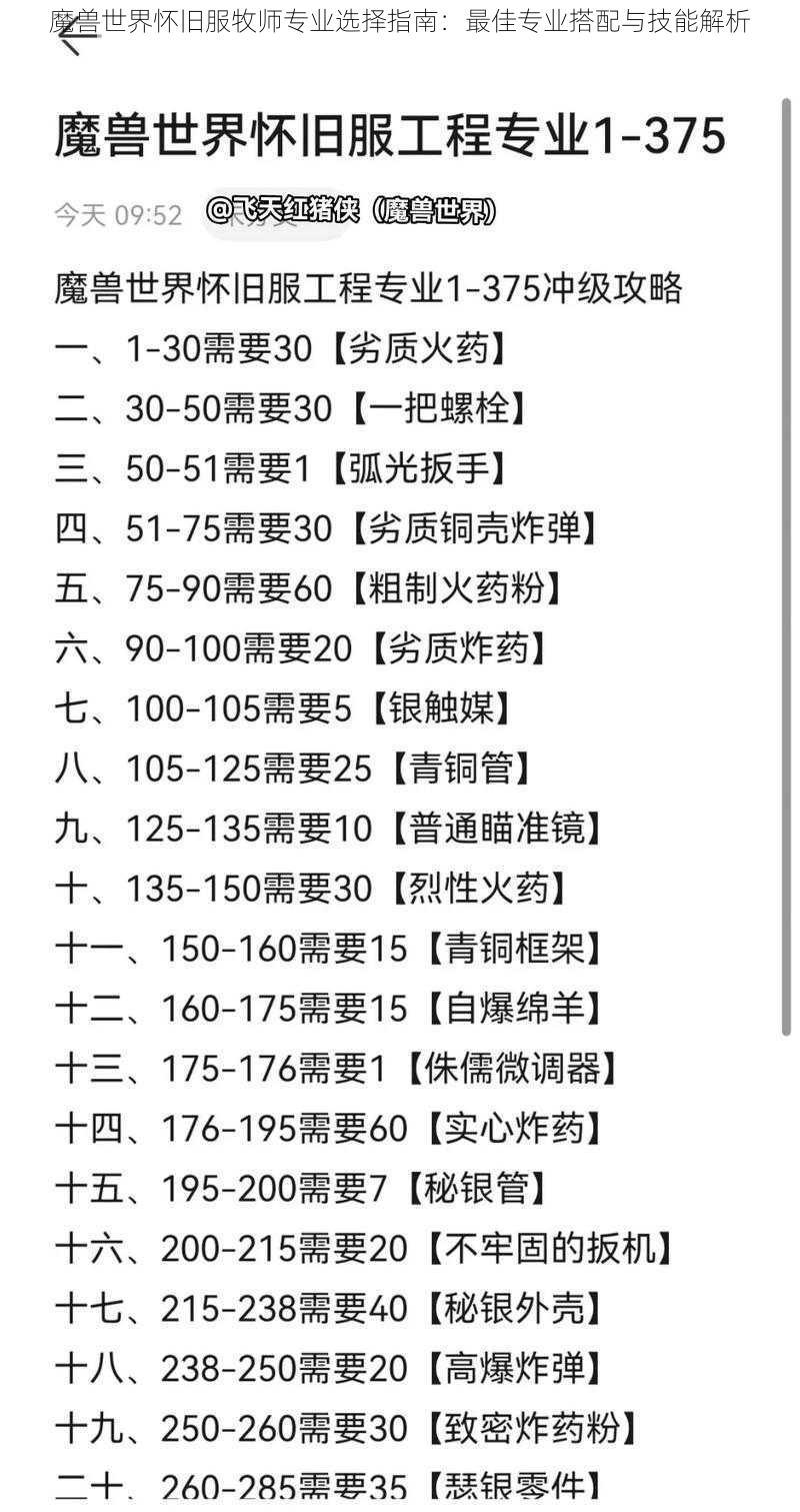 魔兽世界怀旧服牧师专业选择指南：最佳专业搭配与技能解析