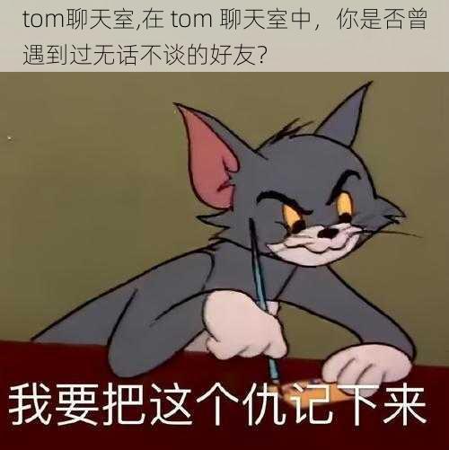 tom聊天室,在 tom 聊天室中，你是否曾遇到过无话不谈的好友？