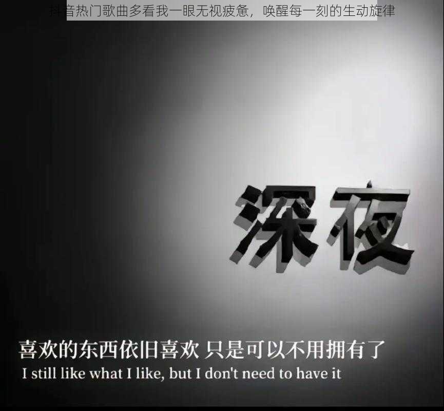 抖音热门歌曲多看我一眼无视疲惫，唤醒每一刻的生动旋律