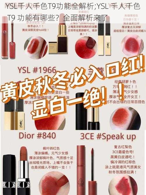 YSL千人千色T9功能全解析;YSL 千人千色 T9 功能有哪些？全面解析来了