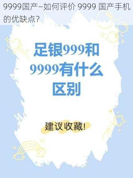 9999国产—如何评价 9999 国产手机的优缺点？