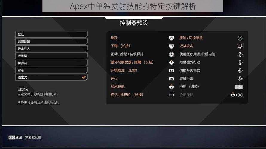 Apex中单独发射技能的特定按键解析