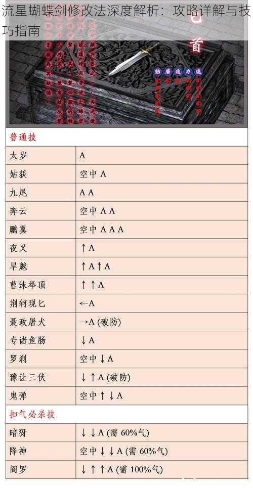 流星蝴蝶剑修改法深度解析：攻略详解与技巧指南