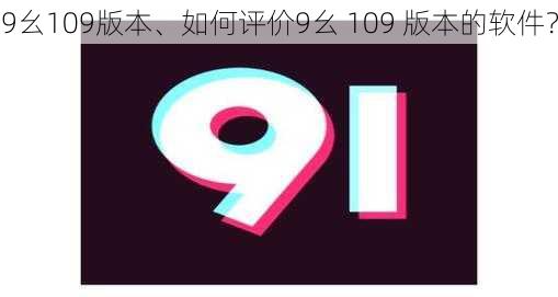 9幺109版本、如何评价9幺 109 版本的软件？