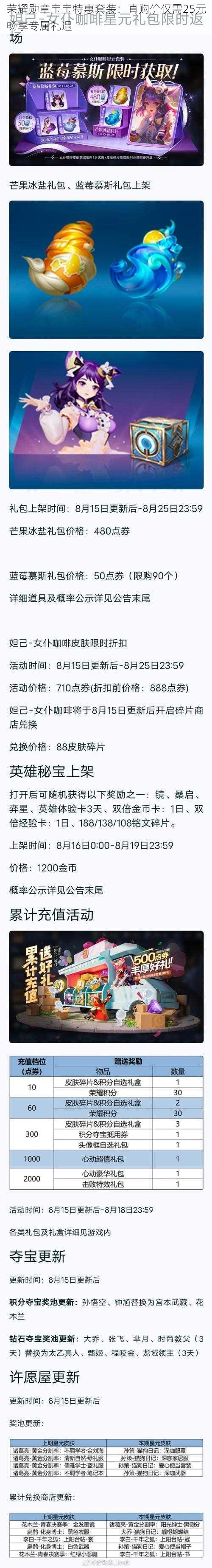 荣耀勋章宝宝特惠套装：直购价仅需25元畅享专属礼遇