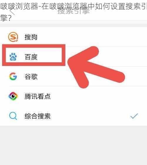 啵啵浏览器-在啵啵浏览器中如何设置搜索引擎？