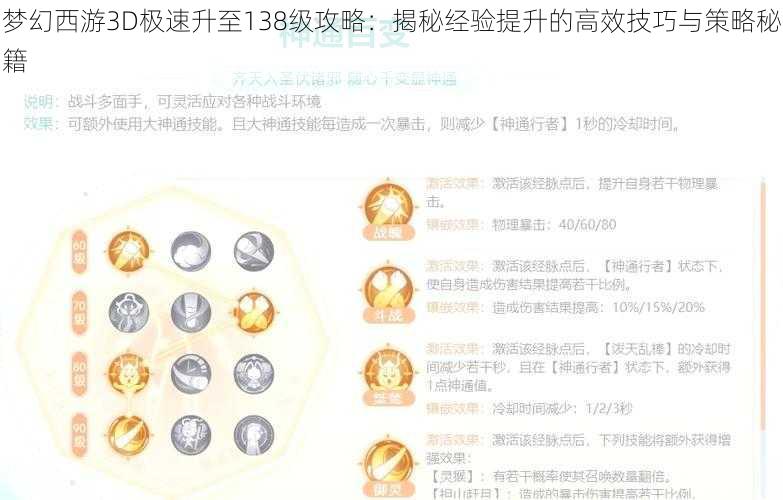 梦幻西游3D极速升至138级攻略：揭秘经验提升的高效技巧与策略秘籍