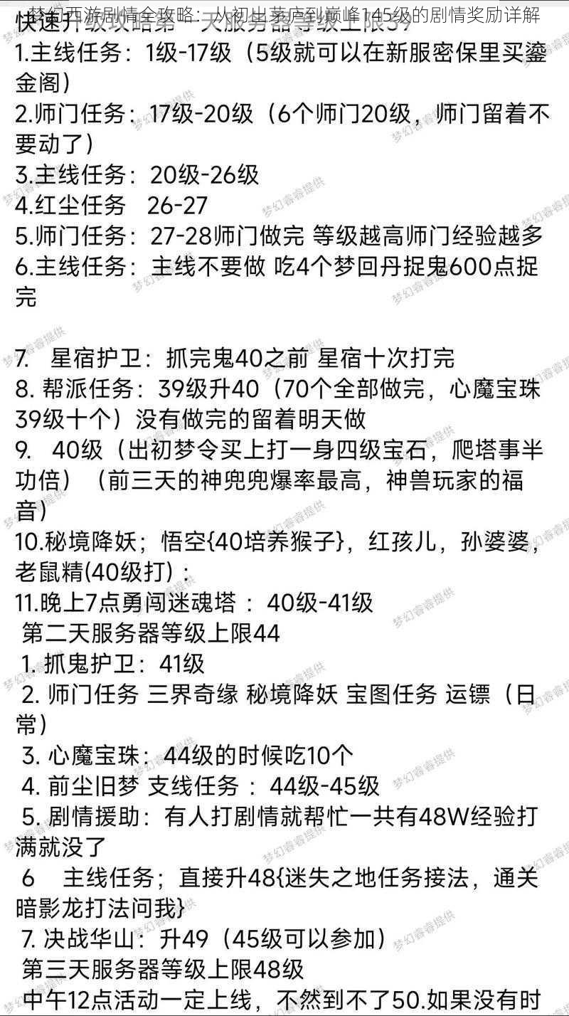 梦幻西游剧情全攻略：从初出茅庐到巅峰145级的剧情奖励详解