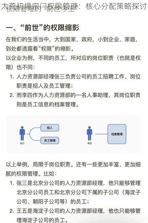 太荒初境宗门权限管理：核心分配策略探讨