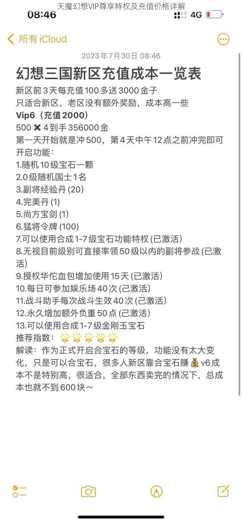 天魔幻想VIP尊享特权及充值价格详解