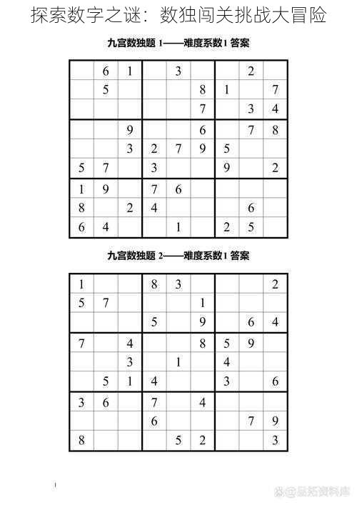 探索数字之谜：数独闯关挑战大冒险